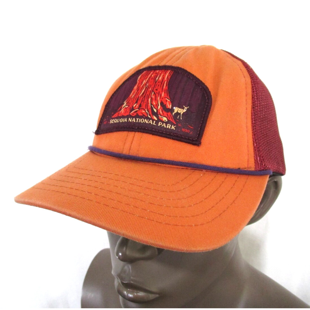 Sendero Provisions Co. Sequoia National Park Orange, Red Snapback Cap Hat OS